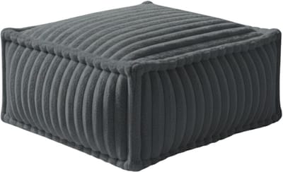 Bananair - Chaise longue module voor modulaire bank - Voetenbank - Zitzak - Geribd imitatiebont - 80x60 cm - Donkergrijs