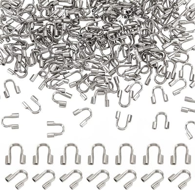 200 Stuks 304 RVS Draad Beschermers U-Vormige Draad Beschermloops voor Sieraden, 0.7mm Gat voor Kettingen, Armbanden en Kralen Creatief Ontwerpen