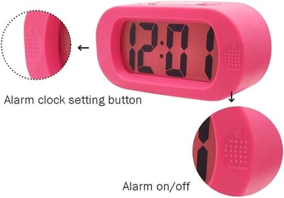 Go Go Gadget - Wekker - Digitaal - Met snooze functie - Met nachtlicht - Roze