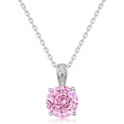 Nieuwe Millennium Rose Cut 3a Zirkonium Hanger Ketting S925 Zilver Super Flash Kleur Schat Sleutelbeen Ketting Licht Luxe Mode white