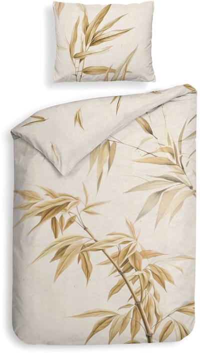 Heckettlane Dekbedovertrek Akio - Bedlinnen met Takken print - 140x220 - Off-White - Dekbedhoes van 100% Katoen-Satijn