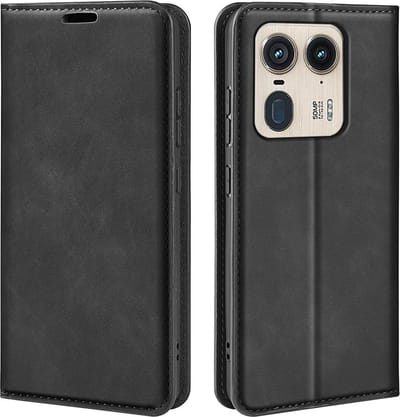 MobyDefend Hoesje - Geschikt voor Motorola Edge 50 Ultra - Luxe Wallet Bookcase (Magnetische Sluiting) - Zwart
