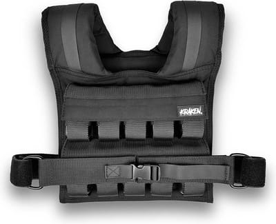 KRAKEN Premium Gewichtsvest 20 kg - Weight Vest Verstelbaar in 20 Stappen van 1 kg - Nylon Trainingsvest met 20 Uitneembare 1 kg Gewichten - Afmeting 28 x 31 x 5 cm - Calisthenics, CrossFit, Gymnastics en Krachttraining - Thuis en Gym Training