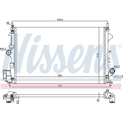 Radiator, motorkoeling NISSENS 630789