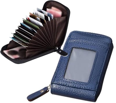 Pasjeshouder Voor 12 Pasjes I Creditcardhouder I Met Geldvak I Met Rijbewijs Vak I Pasjes Houder I Wallet I PU Leer I Portemonnee I Blauw