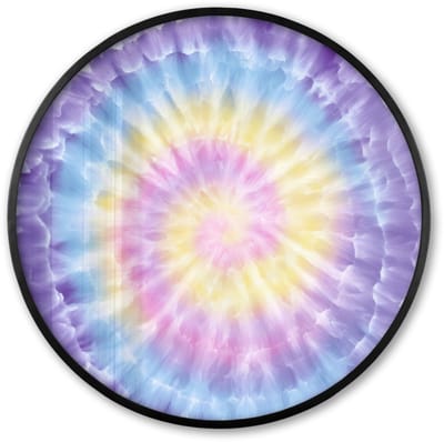 Poster in lijst Rond - Fotolijst 60x60 cm - Posters - Spiraal - Tie dye - Pasteltinten - Ronde posterlijst zwart - Decoratie - Wanddecoratie woonkamer - Muurdecoratie slaapkamer