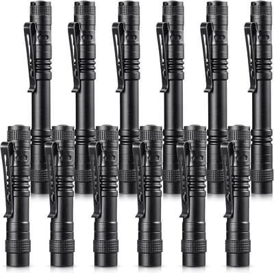 LED Pen Zaklampen met Clip - Set van 12 Compacte Handheld Zaklampen voor Camping en Noodsituaties