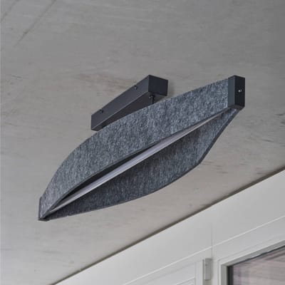 OSRAM Decor Flat Felt LED Plafondlamp 23W 3000K 800lm Grijs, Plafondlamp, Vilt, Aluminium, permanent geïnstalleerd