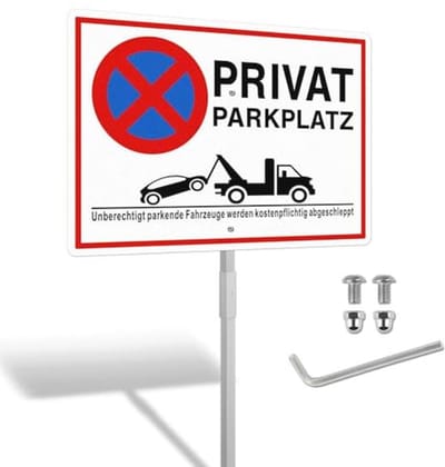 XL Privacybord voor Parkeerplaats - Reflecterend Aluminium met Montagemateriaal 25 x 35 cm