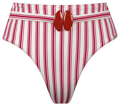 Watercult - Seaside Splash Hoog Bikini Broekje - maat 36 - Wit/Roze/Rood