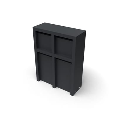 Litru Quatro zwart Brievenbus met 4 bussen L75 x B30 x H100 cm Geroba