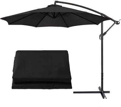 Parasol Vervangende Luifel - Parasolhoes - Buiten Schaduw - UV30+ Beschermend - 27 of 3m - Zwart