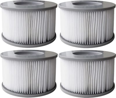 AllSpares Spa Waterfilter (4St.) geschikt voor MSpa / SC802 / 40104 zonder filterhouder (Ø110x70mm)