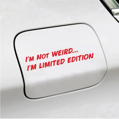 Bumpersticker - Im Not Weird - 4 X 20 - Rood