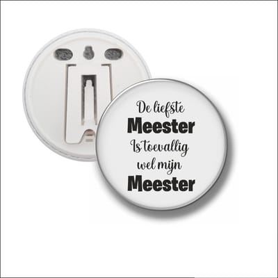 Button Met Clip 58 MM - De Liefste Meester Is Toevalig Wel Mijn Meester