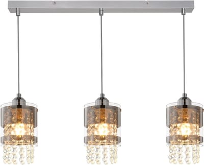 Glitzerlife - Hanglampen - Moderne Kristal 3xE27 Pendel hanglampen woonkamer eetkamer slaapkamer - Crystal glazen hanglampen Ø45cm - Verstelbare hoogte Ø150cm