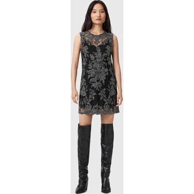 AllSaints Inaya Emb Dress Black Taglia: 2 | Abiti Mini Outlet | Donna | Nero