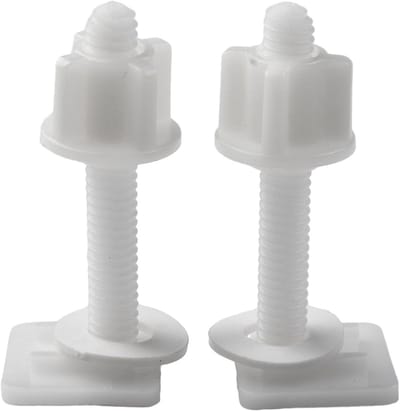Toiletbril Bevestiging - Scharnierbouten Set - Toilet Reparatie - Slagvast Kunststof - 2 Sets - Wit