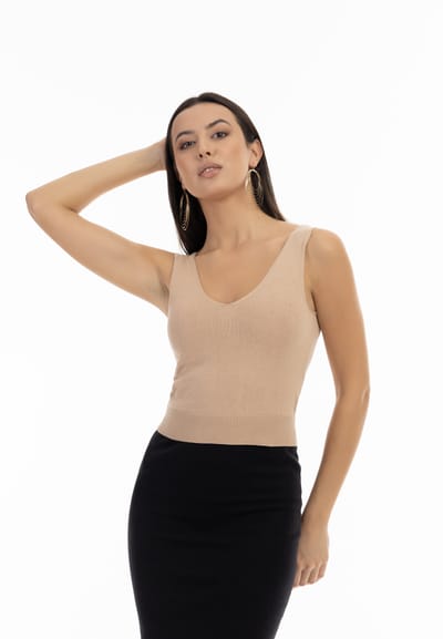 faina Gebreide tanktop