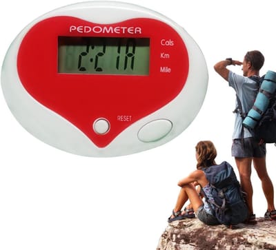 Stappenteller Wandelen - Fitness Monitor - Gezonde Levensstijl - Hartvorm Ontwerp - 5 x 4 cm - Rood
