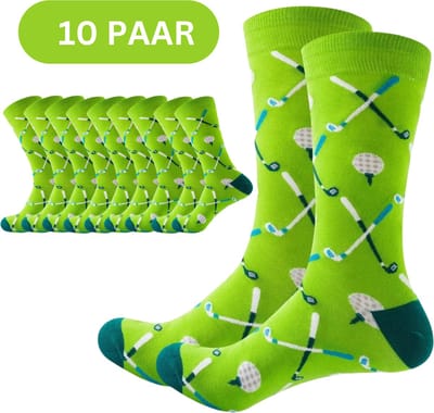 10 paar Golf Sokken - Partij Sokken met golfclubs & golfballen - Dames/Mannen Maat 40 t/m 46 Golfing sport/Golfers