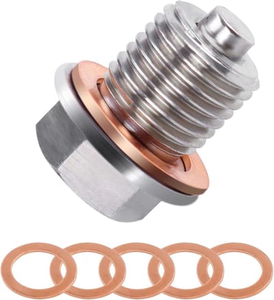 Magnetische olieaflaatplug M12 x 1.5 met afdichting, geschikt voor auto's en boten, ideaal voor motorolie en onderhoud