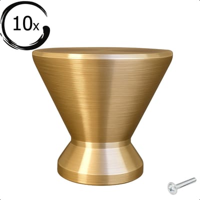 10X Meubelknop Dover Goud - Ø 25mm - Knoppen voor keukenkast - deurknopjes - Meubelknoppen / Kastknoppen Goud