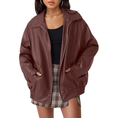 Dames Oversized Leren Jassen Faux Suède Herfstmode Motorjassen Winteroutfits Kleding Y2k Tops XXL black
