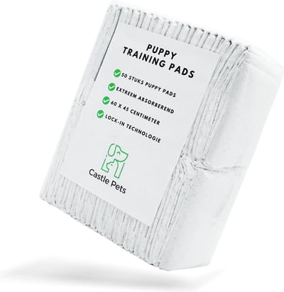 Castle Pets Premium Puppy Training Pads - 60 x 45 cm - 50 stuks - Ultra Absorberend - Carbon Moleculen - Zindelijkheidstraining Hond - Hondentoilet - Neemt tot 1 liter vocht op