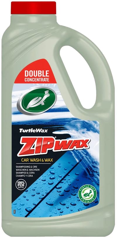 Turtle Wax Zip Wax Shampoo - Dubbel geconcentreerd - Reinigt diep, glanst en voegt Wax - Streeploze en vlekvrije afwerking - 10ml op 5 liter water - 1 Liter