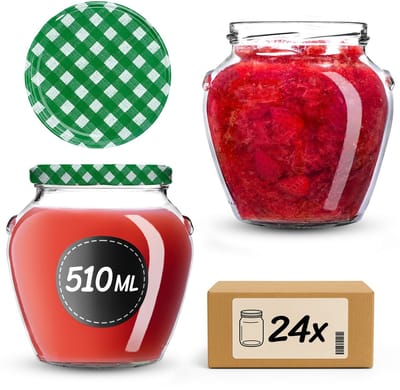 KADAX Inmaakpotten 510 ml fi82 Groen geruit 24 stuks