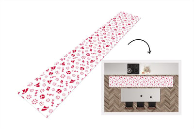 Keukenloper - Loper keuken - Denemarken - Patronen - Rood - 300x50 cm - Keukenloper vinyl