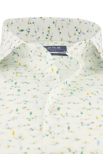 Ledub overhemd Modern Fit wit /groen print