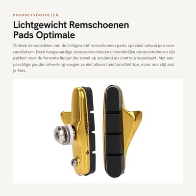 Dailygoods- Remschoenen Lichtgewicht - Remschoenen Racefiets - Remschoenen Goud - Remschoenen Aluminium-Rubber - Remschoenen Schokbestendig - Remschoenen Controle - Remblokken