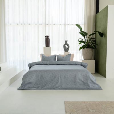 Kayori Koko Dekbedovertrek Katoen & Tencel - 140x200-220 + 1 sloop - Eenpersoons - Blauw