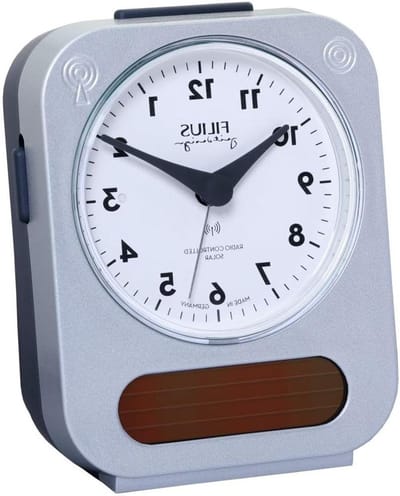 Draadloze Wekker - Digitale Klok - Wakker Worden - Zonne-energie - 9.5 cm x 12 cm - Zilverkleurig
