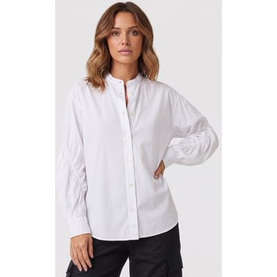 ARKET Idro Cotton Shirt White Size: 36 | Button-Down Shirts Outlet | Dames | Wit