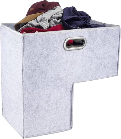 Trapmand Opbergmand - Trapopbergbak - Huis Organiseren - Opvouwbaar Viltontwerp - 23 cm Breed - Grijs
