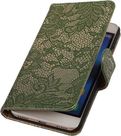 Huawei Honor Y6 - Lace Donker Groen Booktype Wallet Hoesje