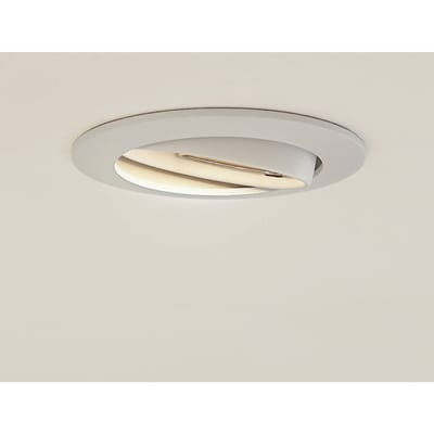 Prios plafond inbouwlamp Fibur, wit, aluminium, Ø 8,2 cm