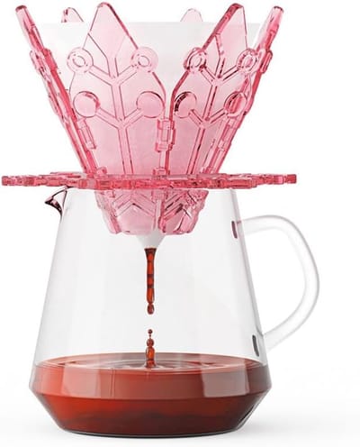 Koffiefilter Sneeuwvlok - Doseerhouder Druppelaar - Koffie Zetten - Afneembaar Ontwerp - Draagbaar - Roze
