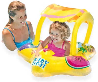 Intex - Babyfloat - Baby Float Met Zonnescherm - Baby Float Met Afdakje - Zwemband Baby - Zwemring Baby - Zwemband Baby 1 Jaar - Zwemband Peuter