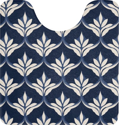 WC mat met uitsparing 55x60 cm - Antislip - Modern - Ontwerp - Blauw - Toiletmat met uitsnijding - Vloermat - Douchemat - Toilet tapijt - Toiletmatten