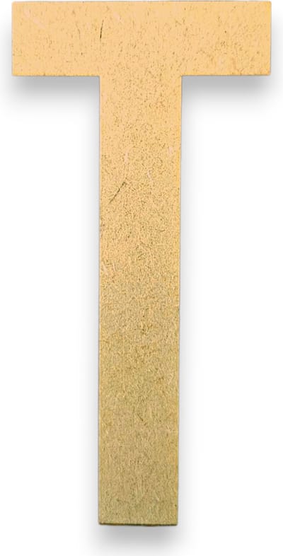 MGM Trading - T - Letters en Cijfers van MDF - 10 cm hoog - 9MM Dik - Beige - Laser gesneden - Per Stuk