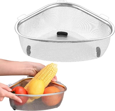 Multifunctionele Triangle Afvoer Mand voor Keuken, Ideaal voor Voedselfiltering en Afvoer van Afval