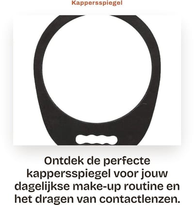 Dailygoods- Kappersspiegel Ronde Draagbare Handspiegel - Hoogwaardig EVA-frame - Slijtvaste Spiegel - Antislip Handvat - Geschikt voor Make-up en Contactlenzen - Make-upspiegel