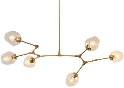 Kosilum - Ofélia - Lamp - Transparant en goud - Metaal en glas