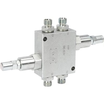 Kit de Soupape d'Amortissement pour Mini-Pelle Kit de Soupape d'Amortissement en Acier Alliage pour Machines avec Tuyau Hydraulique 1/4 pouce et Filetage M14x1.5