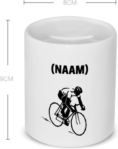 Akyol - wielrenner met je eigen naam Spaarpot - Wielrennen - sport liefhebbers - mensen die houden van wielrennen - verjaardagscadeau - verjaardag - cadeau - kado - geschenk - gift - 350 ML inhoud