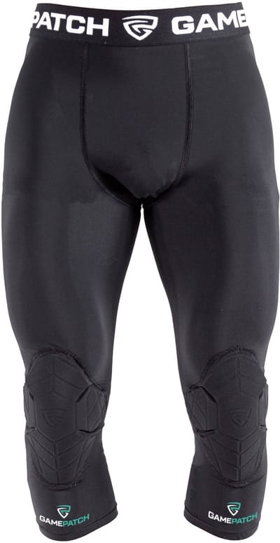 GAMEPATCH | 3/4 tights with knee padding | Zwart | Maat Junior (XS) | Basketball | Handball | Urban Sports